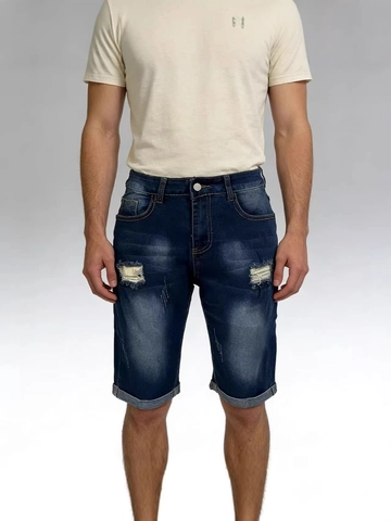 Ανδρικά Σκισμένα Τζιν Σορτς Casual Distressed Denim Shorts Καλοκαιρινό Ρεβέρ Στενή Γραμμή Streetwear Μόδα Τζιν Σορτς με Πέντε Τσέπες