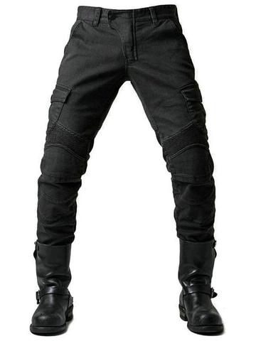 Pantalones Vaqueros Protectores de Moto para Hombre Pantalones Cargo de Varios Bolsillos Corte Ajustado Resistentes al Desgaste