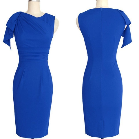 Women Elegant One Shoulder Ruffle Midi Dress Ruched Bodycon Split Evening Party Dress Polyester Spandex Wedding Guest Dress