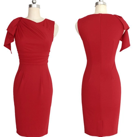 Women Elegant One Shoulder Ruffle Midi Dress Ruched Bodycon Split Evening Party Dress Polyester Spandex Wedding Guest Dress