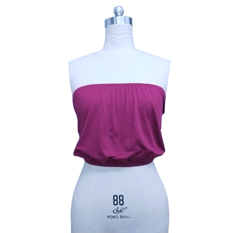 Women Strapless Tube Top High Stretch Polyester Solid Color Ruched Bandeau Crop Top Base Layer Anti-exposure Bra