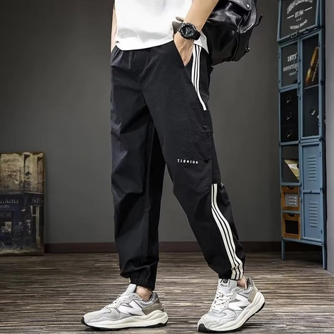 Herren Schnelltrocknend Joggerhose Sommer Dünn Seitenstreifen Elastische Taille Sport Jogginghose Casual Locker Streetwear Track Pants