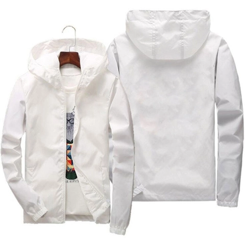 Chaqueta con Capucha Informal para Hombre Cortavientos Ligero Abrigo Primavera Otoño Moda Color Sólido Manga Larga