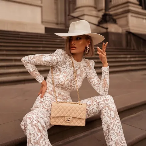 Vrouwen Elegante Kant Pailletten Jumpsuit Uitlopende Lange Mouw Hoge Taille Mesh Romper Voor Feest Avond Banket