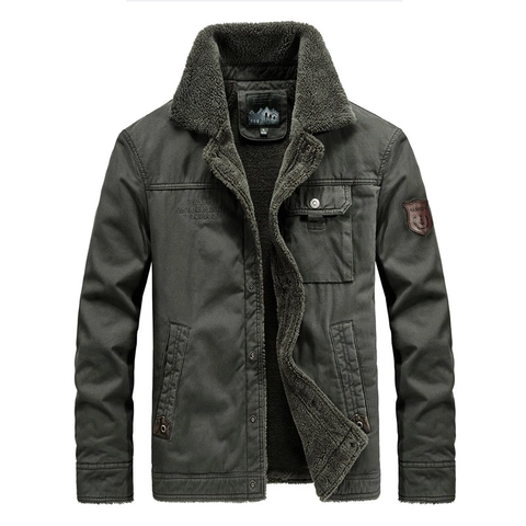 Giacca Cargo Invernale da Uomo con Fodera in Pile Caldo Colletto in Sherpa Cotone Imbottito Giacca a Vento Militare All'aperto Cappotto