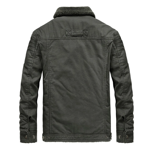 Giacca Cargo Invernale da Uomo con Fodera in Pile Caldo Colletto in Sherpa Cotone Imbottito Giacca a Vento Militare All'aperto Cappotto