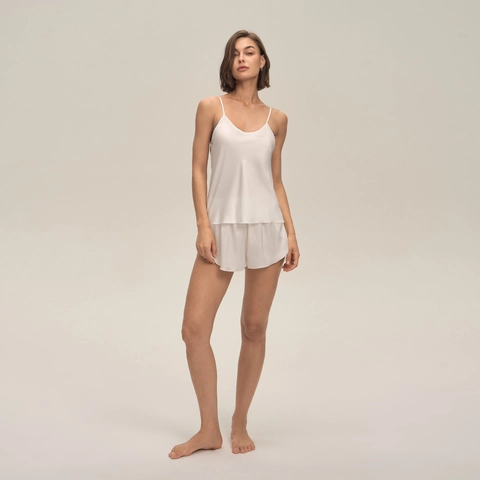 Damen Sexy Satin Schlafanzug V-Ausschnitt Spaghetti-Träger Cami Top Und Shorts Homewear Zwei Teile Nachtwäsche Für Sommer Alltag