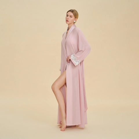 Elegant Women Satin Robe And Camisole And Shorts Loungewear Set Luxurious Lace Trim Sleepwear Bathrobe Morning Gown