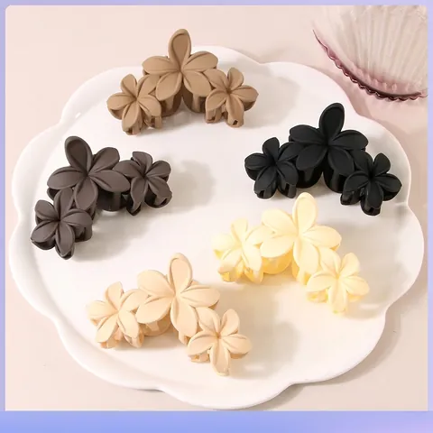 Molletta Per Capelli A Fiore Opaco Design 3 Petali Grande Antiscivolo Accessori Per Lo Styling Vintage Per Donne