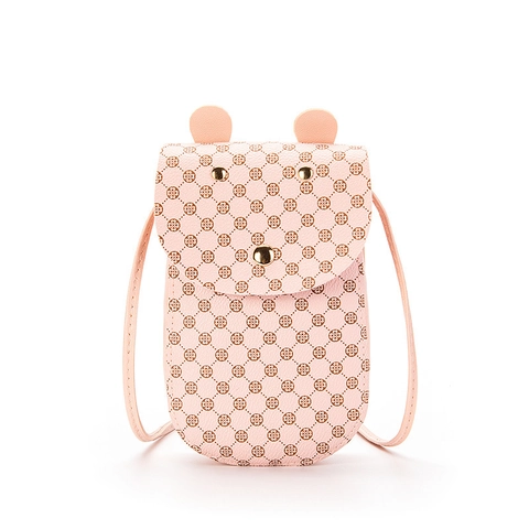 Bolso Bandolera Mini para Teléfono con Orejas de Animales Estampado de Trébol Cuero PU Pequeño Moda Diario Urbano