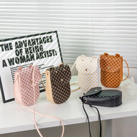 Bolso Bandolera Mini para Teléfono con Orejas de Animales Estampado de Trébol Cuero PU Pequeño Moda Diario Urbano