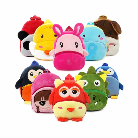 Cute Cartoon Animal Plush Kids Backpack For Toddlers Boys Girls Kindergarten School Bag Soft Small Kids Candy Bag