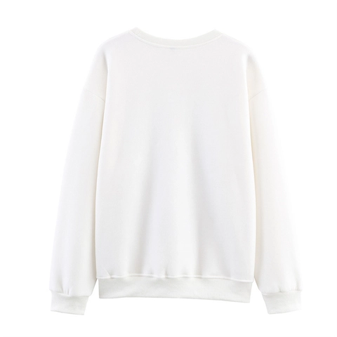 Damen Casual Rundhals Sweatshirt Baumwollmischung Fleece Gefüttert Abstrakt Gold Silber Kunstdruck Paris Brief Drop Shoulder Top