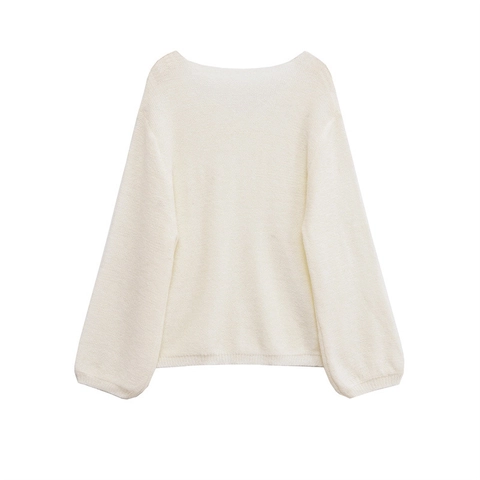 Dames V-Hals Gebreide Trui Losse Pasvorm Effen Kleur Lange Mouwen Pullover Zachte Casual Jumper Voor Lente Herfst Winter