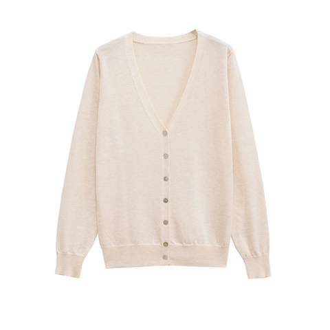 Damen Casual V-Ausschnitt Strickjacke Einfarbig Einreihig Langarm Pullover Weiches Polyester-Mischgewebe Oberteil