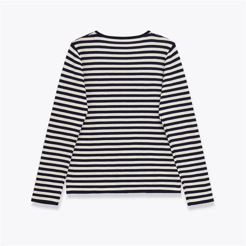 Damen Casual Rundhals Gestreifte Strickjacke Einreihig Langarm Pullover Kontrastfarbe Strickoberteil Mit Knöpfen