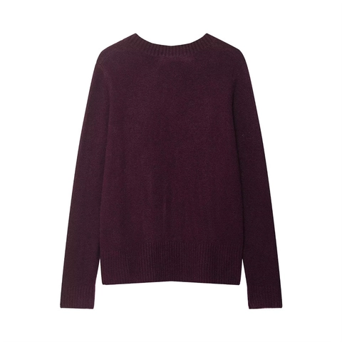 Maglione in Maglia da Donna Casual Scollo a V Maniche Lunghe a Coste Tinta Unita Morbido Pullover Top per Ufficio Quotidiano