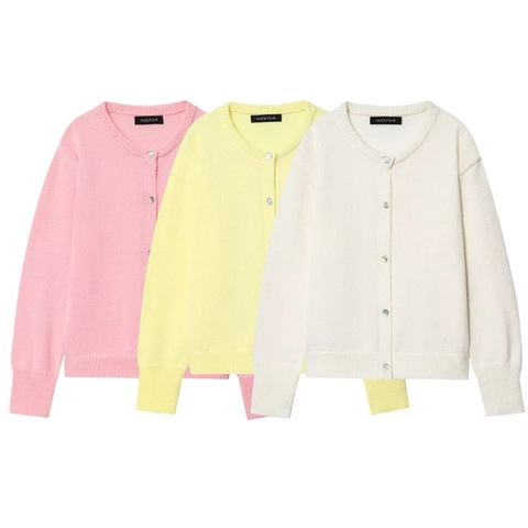 Dames Casual Gebreid Vest Ronde Hals Lange Mouw Kunstparelknopen Effen Kleur Zacht Lichtgewicht Trui Top Voor Dagelijks Gebruik