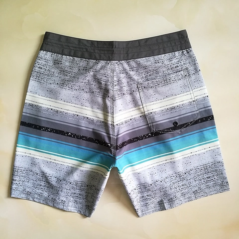 Men Quick Dry Striped Board Shorts Drawstring Breathable Surf Swim Trunks Casual Summer Athletic Beach Pants Print Bottoms