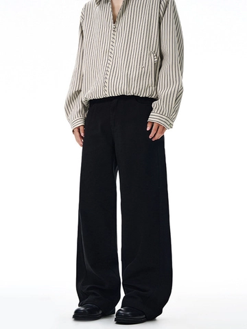 Herren High Street Cleanfit Weites Bein Freizeithose Minimalistische Baumwolle Gerade Hose Weiß Schwarz Khaki Lockere Unterteile