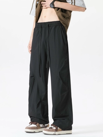 Pantaloni da Uomo in Seta di Ghiaccio ad Asciugatura Rapida Estivi Leggeri Larghi Cargo Con Coulisse Gamba Larga