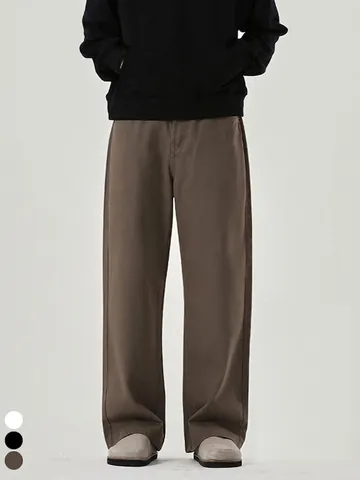 American High Street Men Wide Leg Fleece Lined Jeans Maillard Retro Loose Straight Denim Pants Winter Thick Warm Trousers