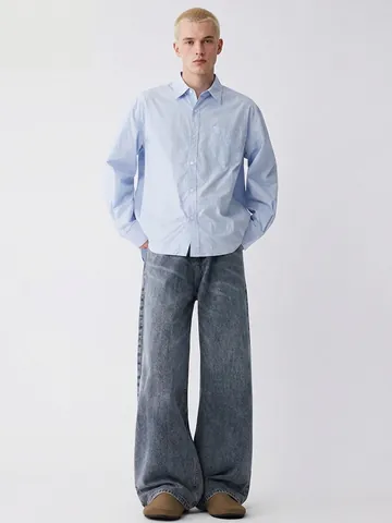 Vaqueros de Pierna Ancha Vintage Americanos para Hombre Pantalones de Mezclilla Rectos Lavados Retro High Street Cleanfit Casual