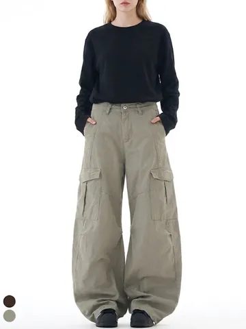 Herren High Street Cargohose Weites Bein Multi Taschen Baumwolle Locker Lässig Streetwear Hose Herbst Winter Mode