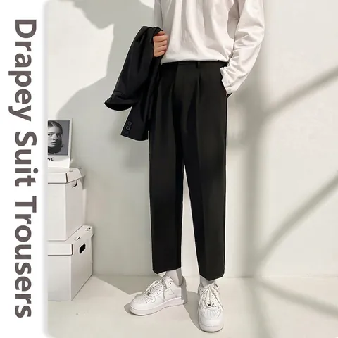 Ανδρικό Παντελόνι Κουστούμι Business Casual Ίσια Γραμμή Γρήγορο Στέγνωμα Ντραπέ Κορεατικό Μινιμαλιστικό Καλοκαιρινό Παντελόνι Γραφείου