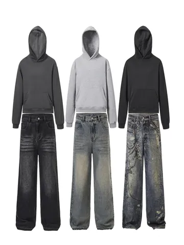 Sudadera con Capucha Casual Cleanfit para Hombre Oversize de Vellón Pesado Color Sólido Bolsillo Canguro Pullover Cálido Invierno