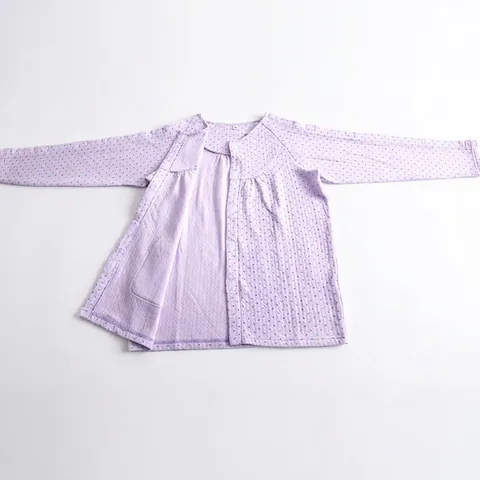 Cotton Blend Quilted Nursing Care Clothing For Elderly Easy To Wear Patient Pajama Top And Pants Warm Home Service Suit