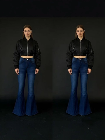 Women's Vintage Washed High Waist Flare Jeans Slim Fit Butt Lifting Denim Trousers Retro American Style Long Pants