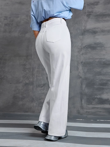 Dames High Waist Wide Leg Jeans Rechte Pijpen Gewassen Katoen Denim Broek Losse Casual Vintage Lange Broek Grote Maat