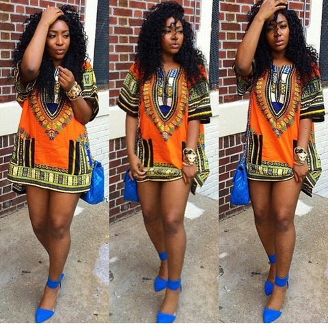 Vrouwen Afrikaanse Dashiki Print V-hals Korte Mouw Mini Jurk Casual Etnische Stam Patroon Zomer Boho Party Tuniek Jurk