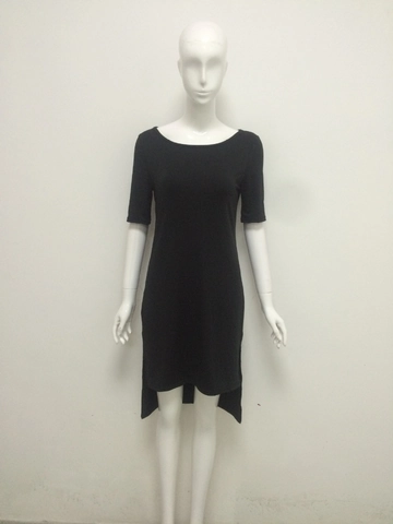 Women Casual Round Neck Short Sleeve T-Shirt Mini Dress Sexy High Waist Bodycon Slim Fit Solid Color Cotton Blend Dress