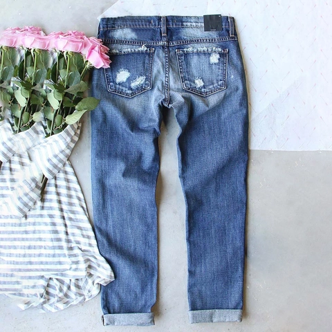 Women Ripped Patchwork Denim Jeans Heart Printed Plaid Floral Distressed Straight Leg Mid Waist Casual Streetwear Pants