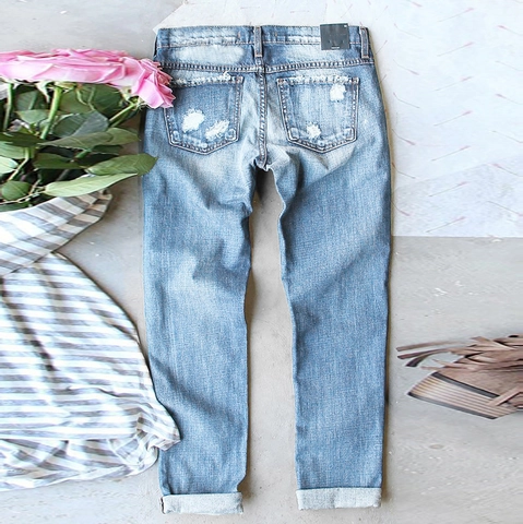 Dames St. Patrick's Day Klaver Gescheurde Denim Jeans Middelste Taille Rechte Pijp Versleten effect Casual Mode Broek