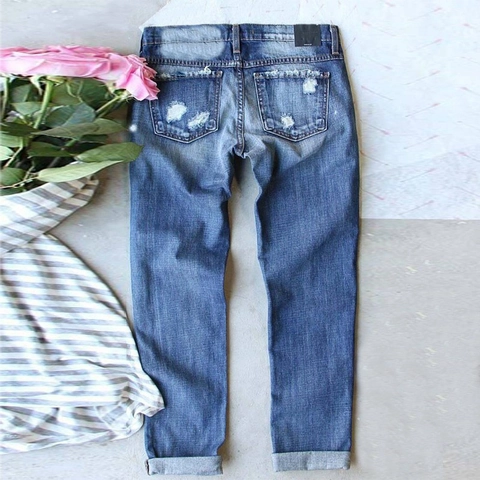 Jeans in Denim con Stampa di Zucca di Halloween da Donna Cappello da Strega Cuore Plaid Vita Media Gamba Dritta