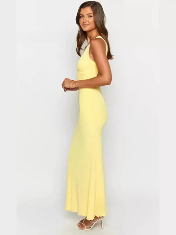 Women Sexy V Neck Backless Sleeveless Bodycon Mermaid Maxi Dress Elegant Solid Tiger Print Evening Party Vacation Long Dress