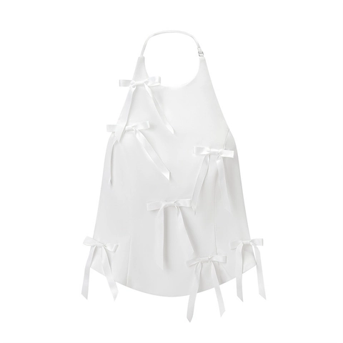 Haut Dos Nu Blanc pour Femme avec Nœud Papillon Chemisier Élégant en Poliestere Sans Manches Décontracté Doux pour Fête