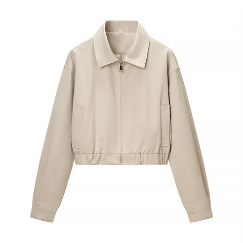 Veste Courte Décontractée pour Femmes Et Short Bouffant Taille Haute Couleur Unie Élégant Vêtement Streetwear en Poliestere