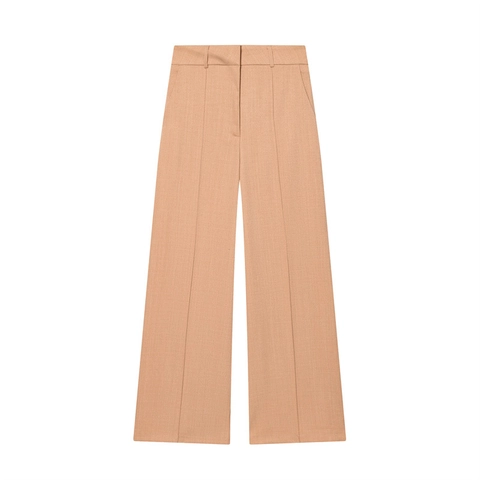 Pantaloni da Completo da Donna a Vita Alta Gamba Larga Eleganti Dritti Larghi Tinta Unita Poliestere Casual Ufficio