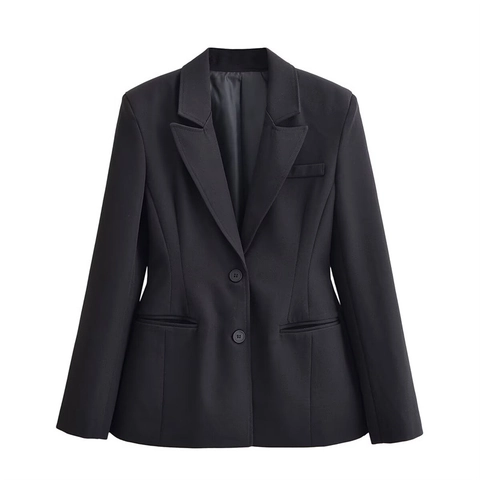 Conjunto de Traje de Negocios Profesional de Poliéster para Mujer Chaqueta Blazer Ajustada Y Pantalones Rectos de Cintura Alta