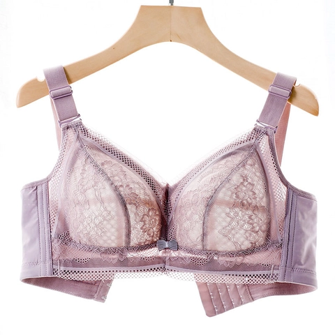 Women Wireless Lace Minimizer Bra Plus Size Full Coverage Breathable Thin Unpadded Lingerie For Big Chest Women Comfort Bra