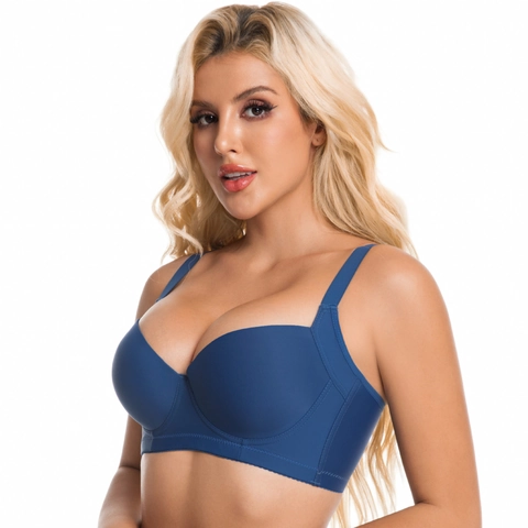 Women's Smooth Seamless Underwire Bra Large Size Gathered Side Support Comfort Nylon Cotton Lined Daily Lift Bra