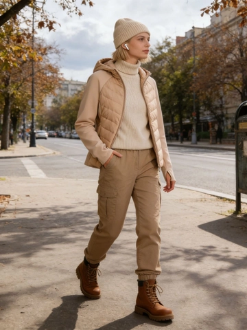 Doudoune Ajustée à Capuche pour Femme Hiver Chaud Matelassé Spliced Puffer Veste Style Japonais Coréen Manteau Simple Élégant