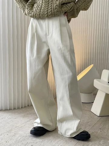 Pantaloni da Abito a Gamba Larga a Vita Alta da Donna Eleganti da Ufficio Pantaloni Dritti Tinta Unita Drappeggiati Casual Lunghi