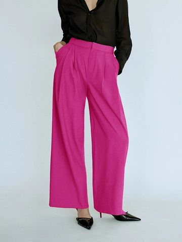 Pantaloni a Gamba Larga a Vita Alta da Donna Casual Larghi Tinta Unita Drappeggiati Stile Coreano Moda Chic Pantaloni per Ufficio Quotidiano