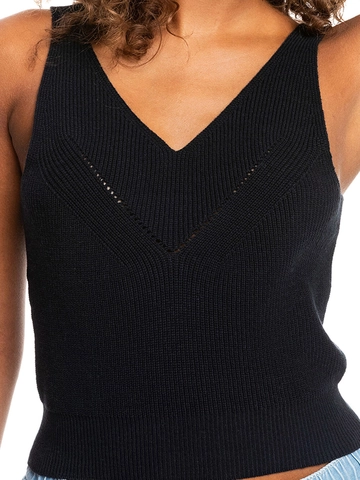 Dames Gebreide Vest V-hals Mouwloos Opengewerkt Slanke Pasvorm Korte Tanktop Zomer Casual Ribgebreide Pullover Vest