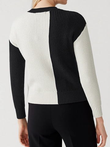 Dames Casual Ronde Hals Lange Mouw Kleurblok Kabelbreisel Trui Gebreide Pullover Top Voor Herfst Winter